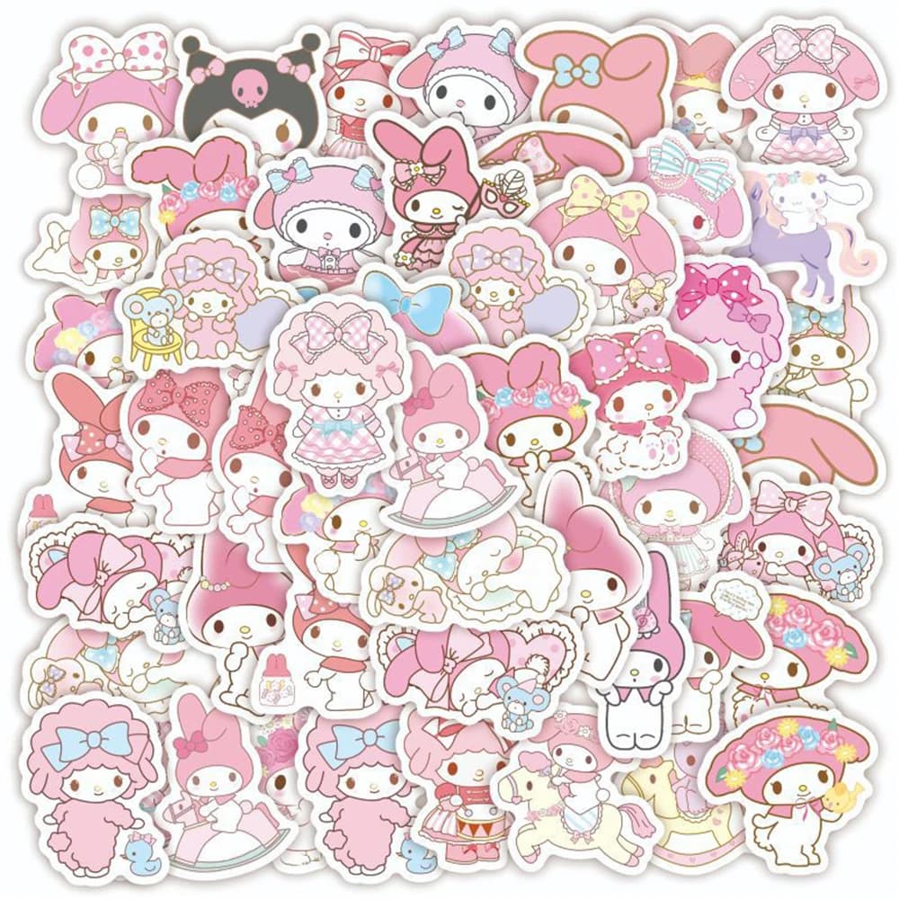 10/20/40 Pezzi Adesivi Carini Sanrio My Melody Rosa, Sticker Anime Kawaii per Skateboard, Quaderni, Telefoni, Giocattoli Classici per Bambini