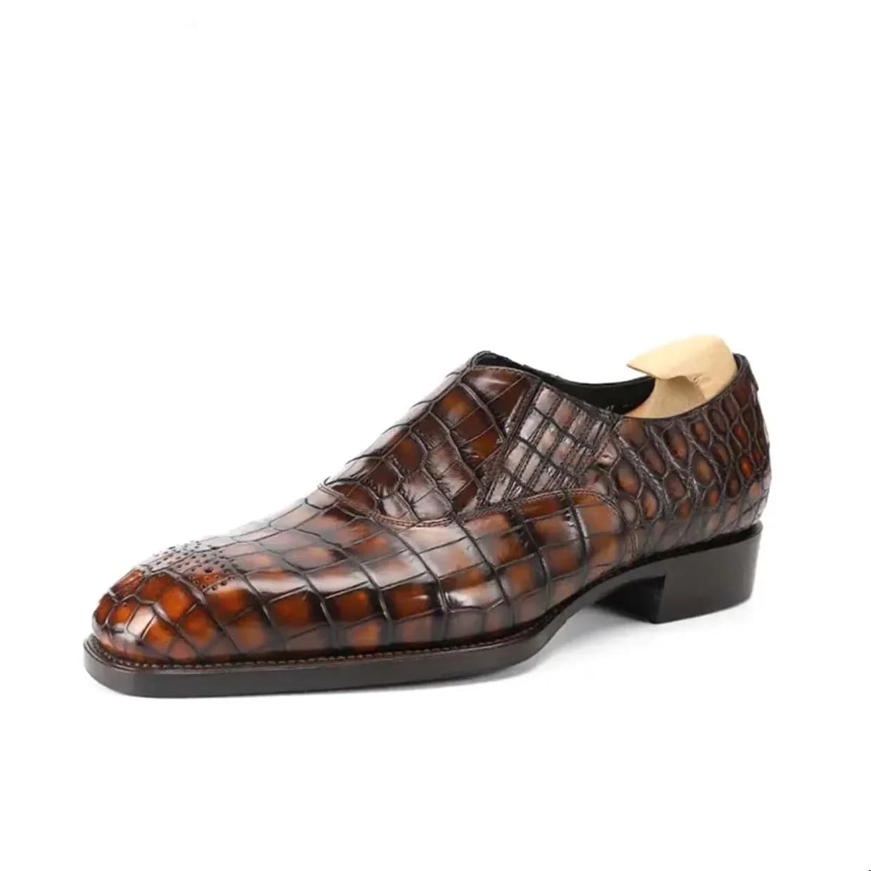 Shenzhuangsanbao nuovi uomini di arrivo scarpe eleganti da uomo scarpe formali da uomo scarpe di coccodrillo colore pennello