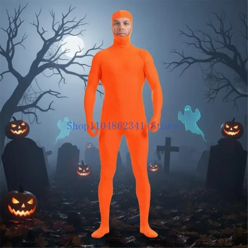5asd Costume aderente invisibile Tessuto elastico traspirante Design con cerniera facile Recitazione teatrale per feste