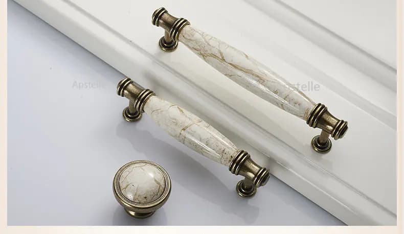 Maniglie per armadietti in ceramica bronzo europeo manopole per cassetti in lega di zinco maniglie per porte dell'armadio maniglia per mobili