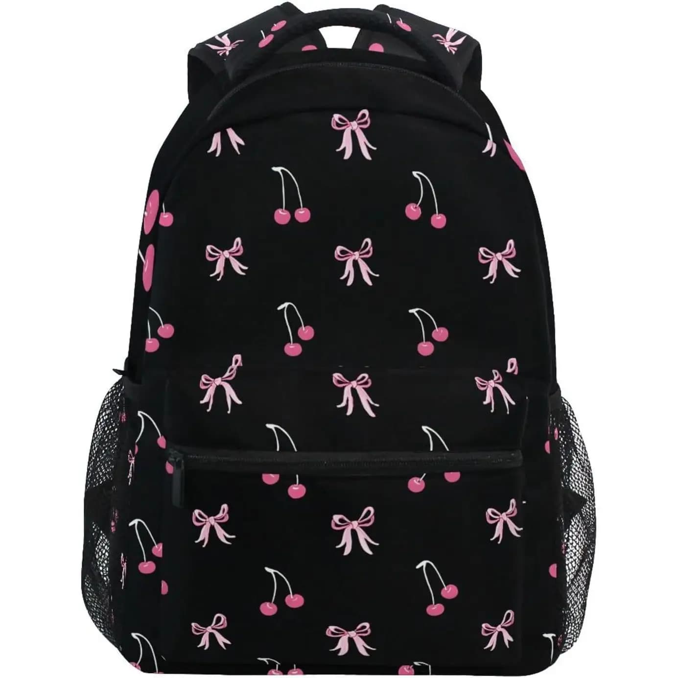 Zaini in ciliegio con fiocco rosa nero per ragazze Ragazzi Borsa da scuola elementare Zaino per bambini Zaino da viaggio personalizzato 3° 4° 5° grado