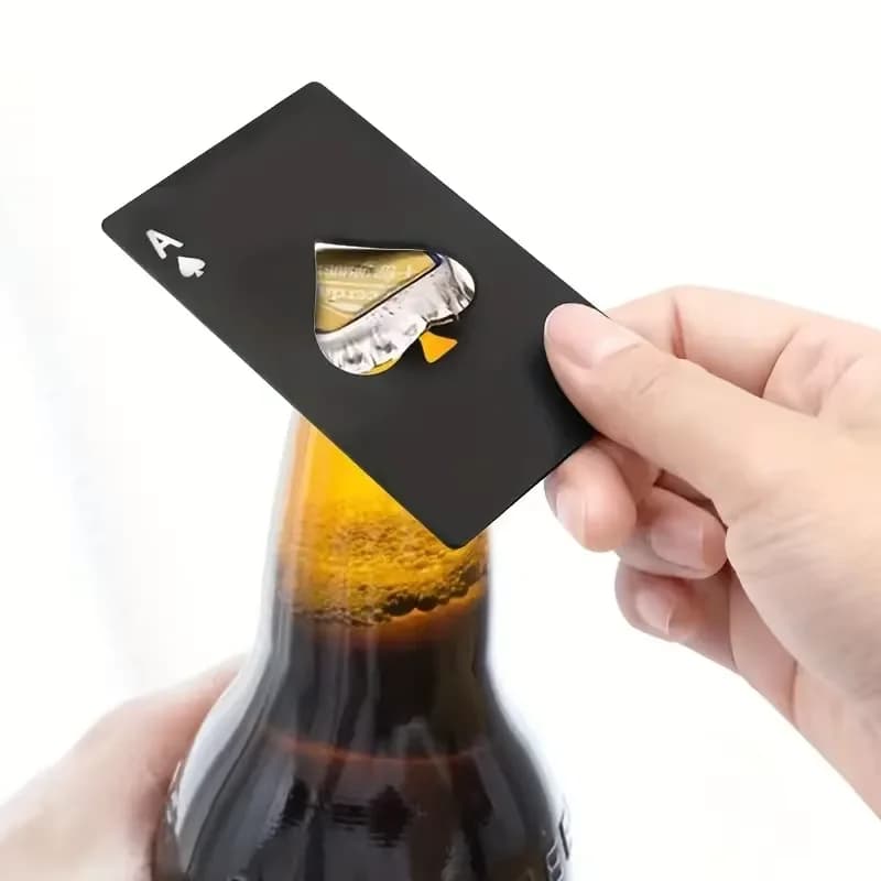 1pc Poker Shaped Steel Beer Bottle Opener, Outdoor Concealed Poker For Throwing Practice