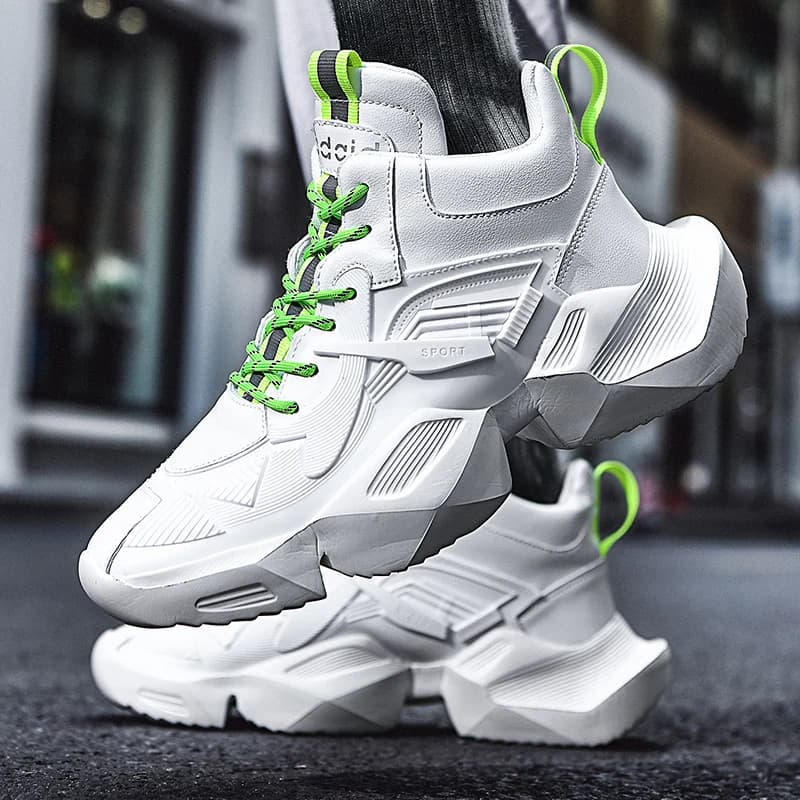 YRZL Men's Running Shoes Breathable with Thick Bottom Anti-slip Sneakers Comfortable Sneakers Men's Light High Sport Shoes