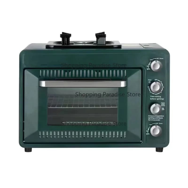 Forno per Pizza Multifunzionale 2-in-1 per Casa e Campeggio, Fornello a Gas Portatile, Piccolo Forno per Cucinare