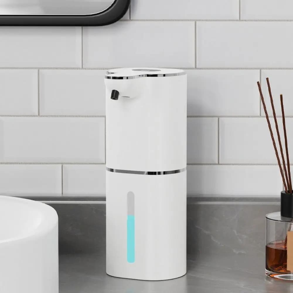Dispenser di Sapone Automatico con Display Digitale, Montaggio a Parete, Senza Contatto, Ricaricabile e Impermeabile