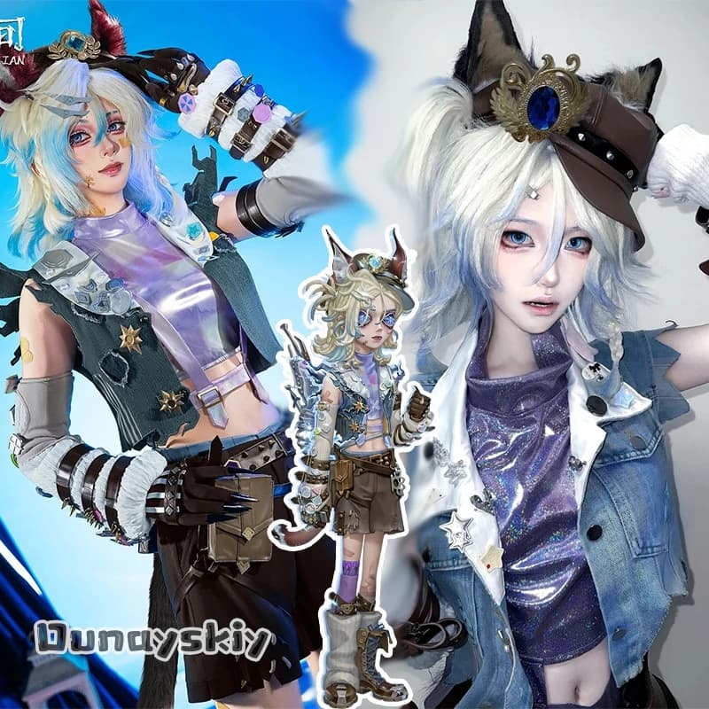 Identity V Lanternist Costume Cosplay Festa in questa riva Amanda Gaddis Outfit Set di oggetti di scena Set Travestimento di Halloween Uomo adulto Donna