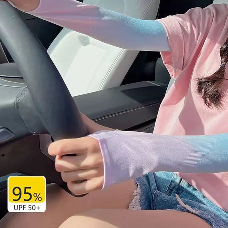 UPF50 + manicotti in tessuto per il ghiaccio traspirante Quick Dry Running abbigliamento sportivo protezione solare UV copertura per braccio lungo manicotti da ciclismo