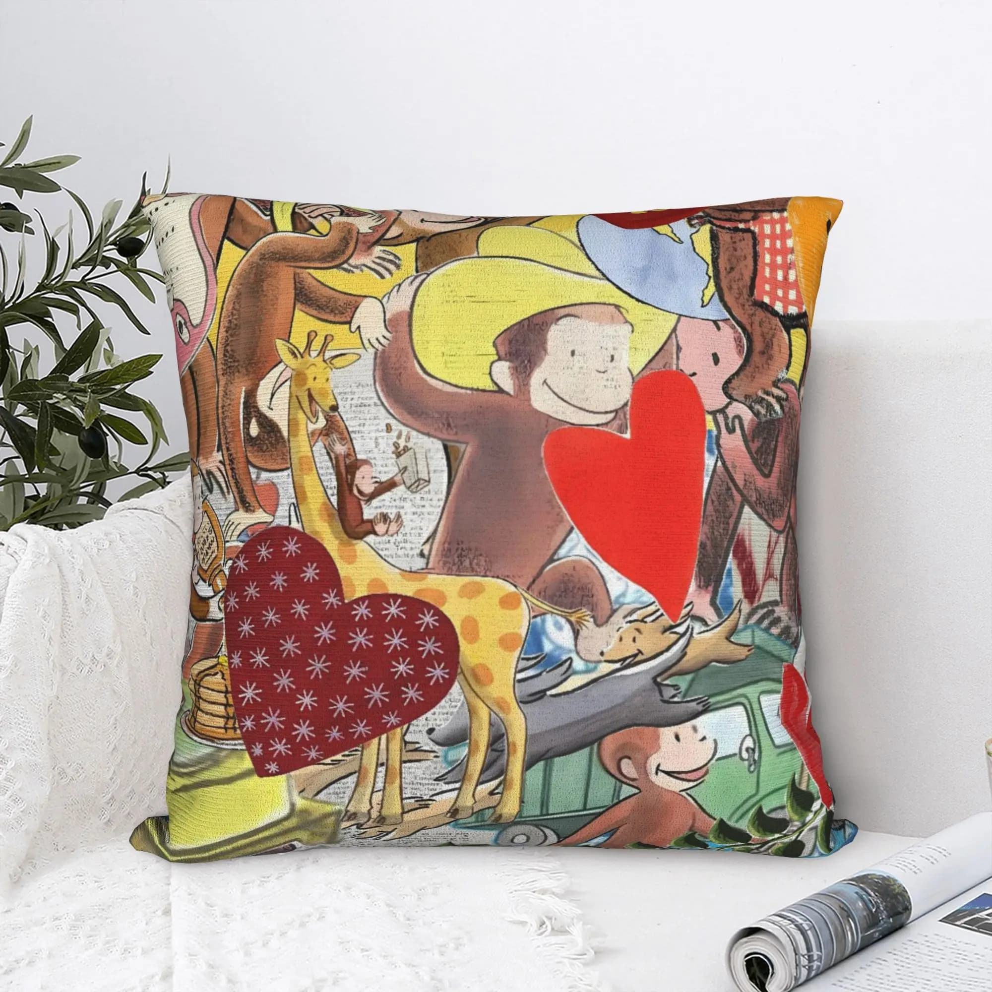 Curious George-s Pillow Case Soft Pillow Cover Kawaii Pillowcases For Sofa Home Decoration