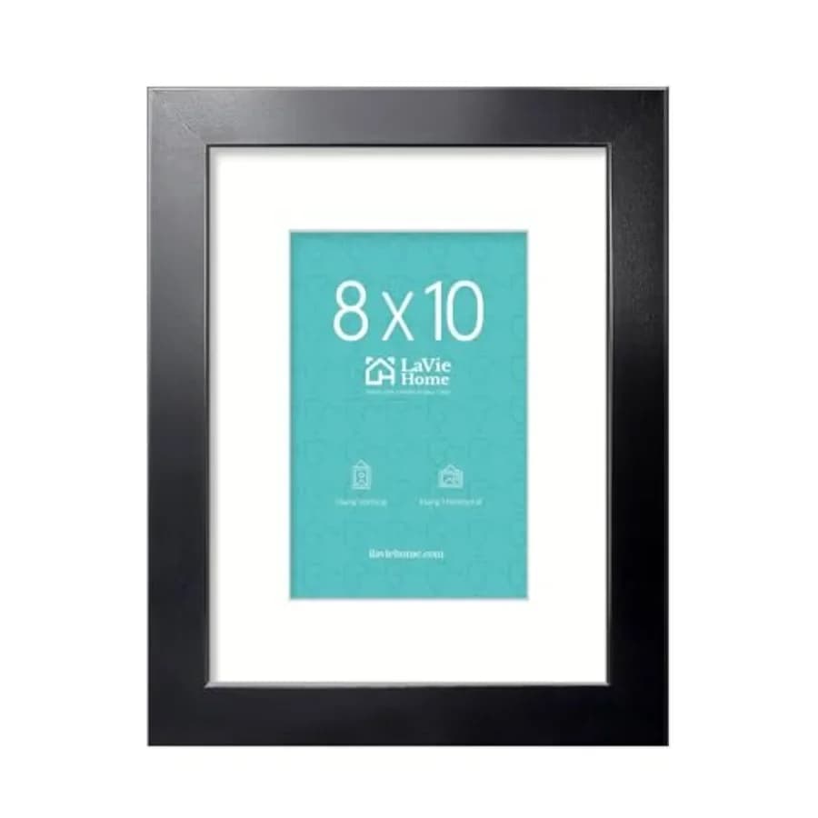 8x10 Picture Frame, 8 x 10 Frame Display Pictures 5x7 with Mat or 8x10 Without Mat, Stable and Sturdy Frame and Polished Plexig