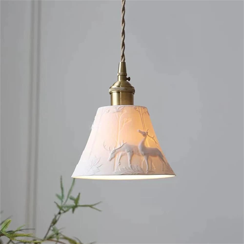 Lampada a sospensione moderna a soffitto paralume in ceramica rustica lampada a sospensione per camera da letto isola da cucina decorazione a soppalco Design a sospensione per la casa