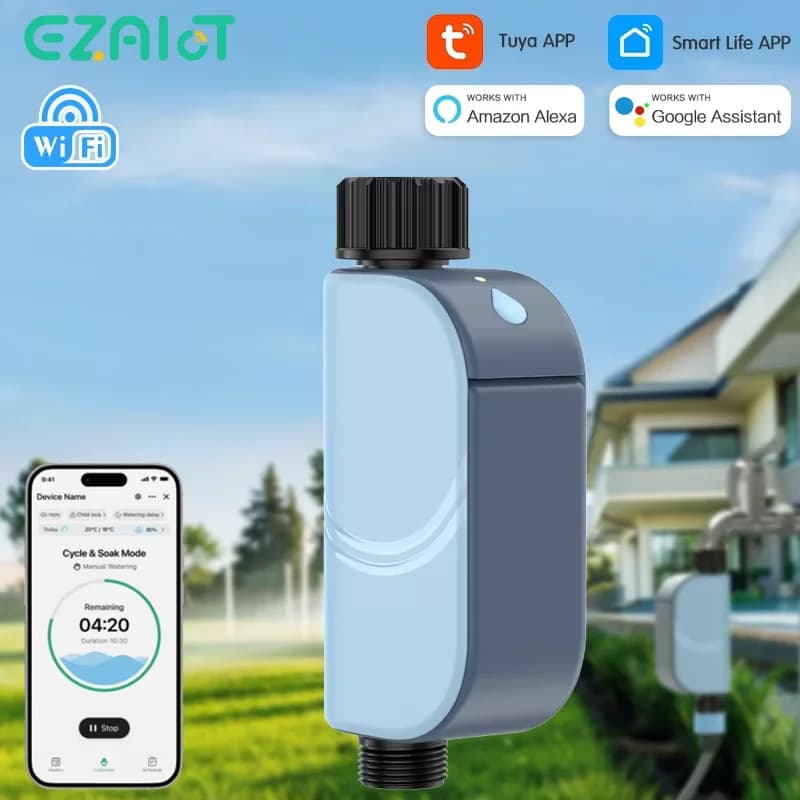 EZAIOT Smart Tuya WiFi timer per irrigazione da giardino valvola per irrigazione programmabile timer per irrigazione automatica controllo del tubo dell'acqua