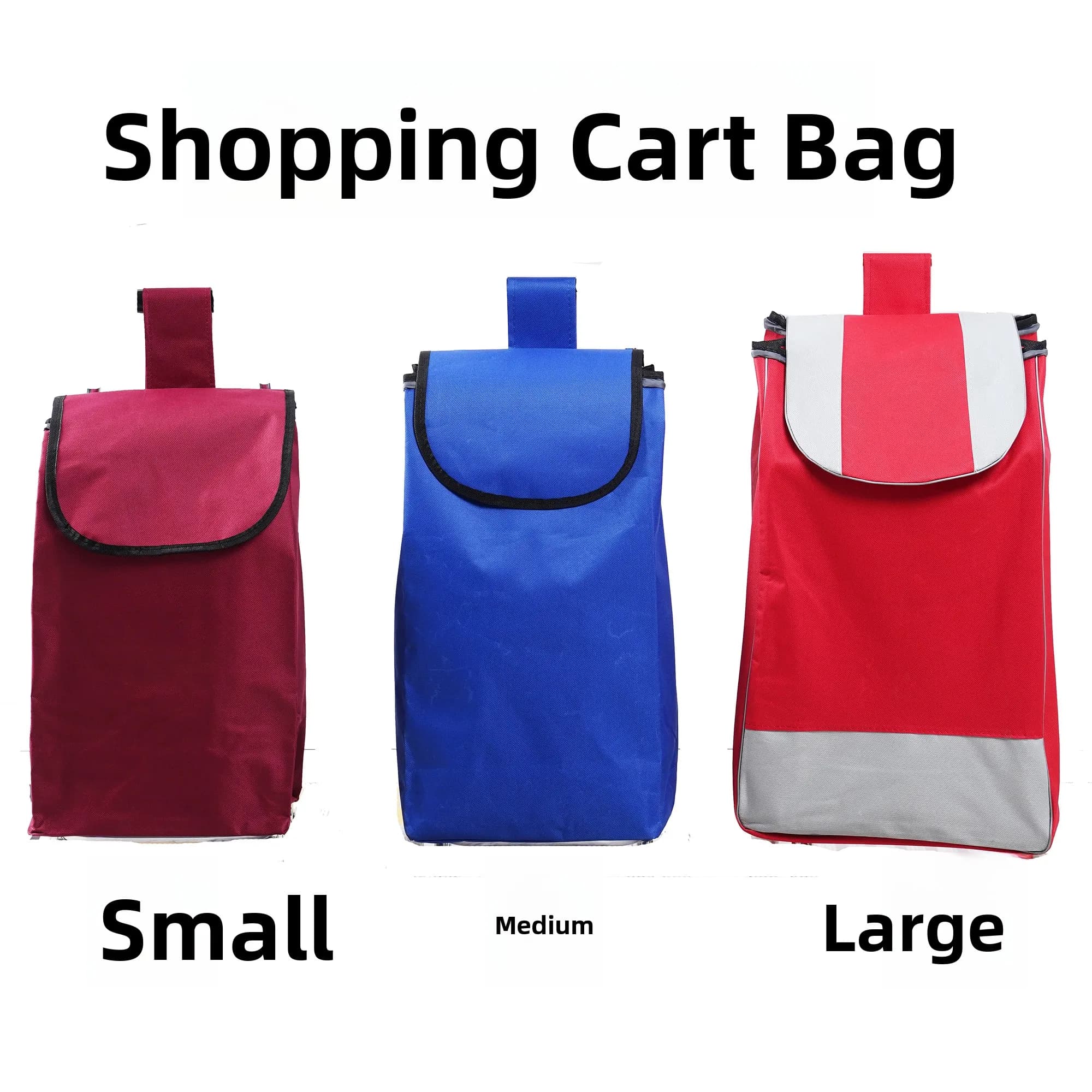 Borsa per carrello operazionale in tessuto di bue grande Borsa per carrello portatile per mercato op Borsa per carrello per asta di trazione a mano per auto con tappo per verdure