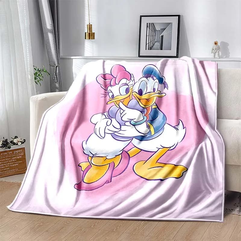 Coperta Personalizzata Morbida e Calda di Paperino e Paperina, Plaid in Peluche per Bambini e Adulti, Copriletto per Divano e Letto