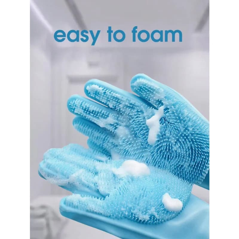 2 Pezzi/1 Paio Guanti da bagno per cani e gatti, Spazzola in silicone per massaggio e lavaggio, Accessori per la pulizia degli animali domestici