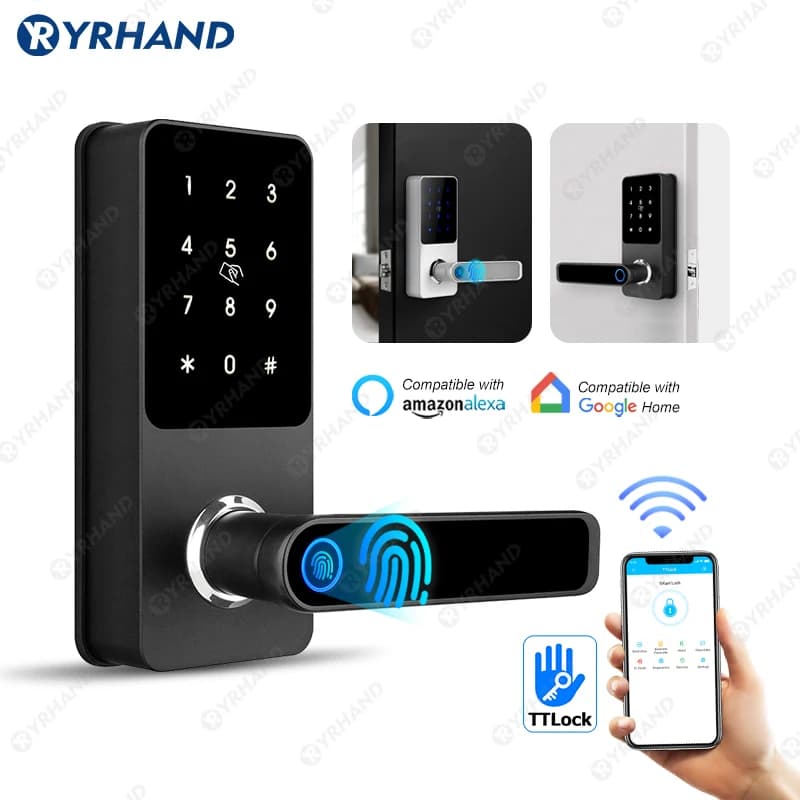 TTlock Bluetooth Smart Lock impermeabile Sicurezza WIFI Wireless Elettronico Digitale Tastiera Aleax Codice Scheda RFID Blocco senza chiave