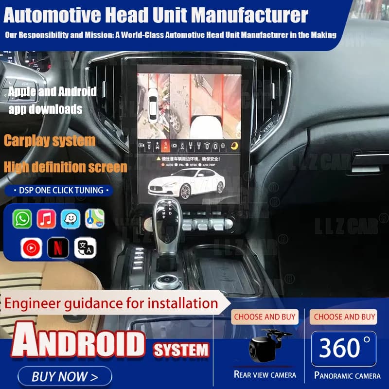 12.1 "Android 13 CarPlay Autoradio Per Maserati Ghibli 2013-2022 Touch Screen Lettore Multimediale di Navigazione GPS Accessori Auto