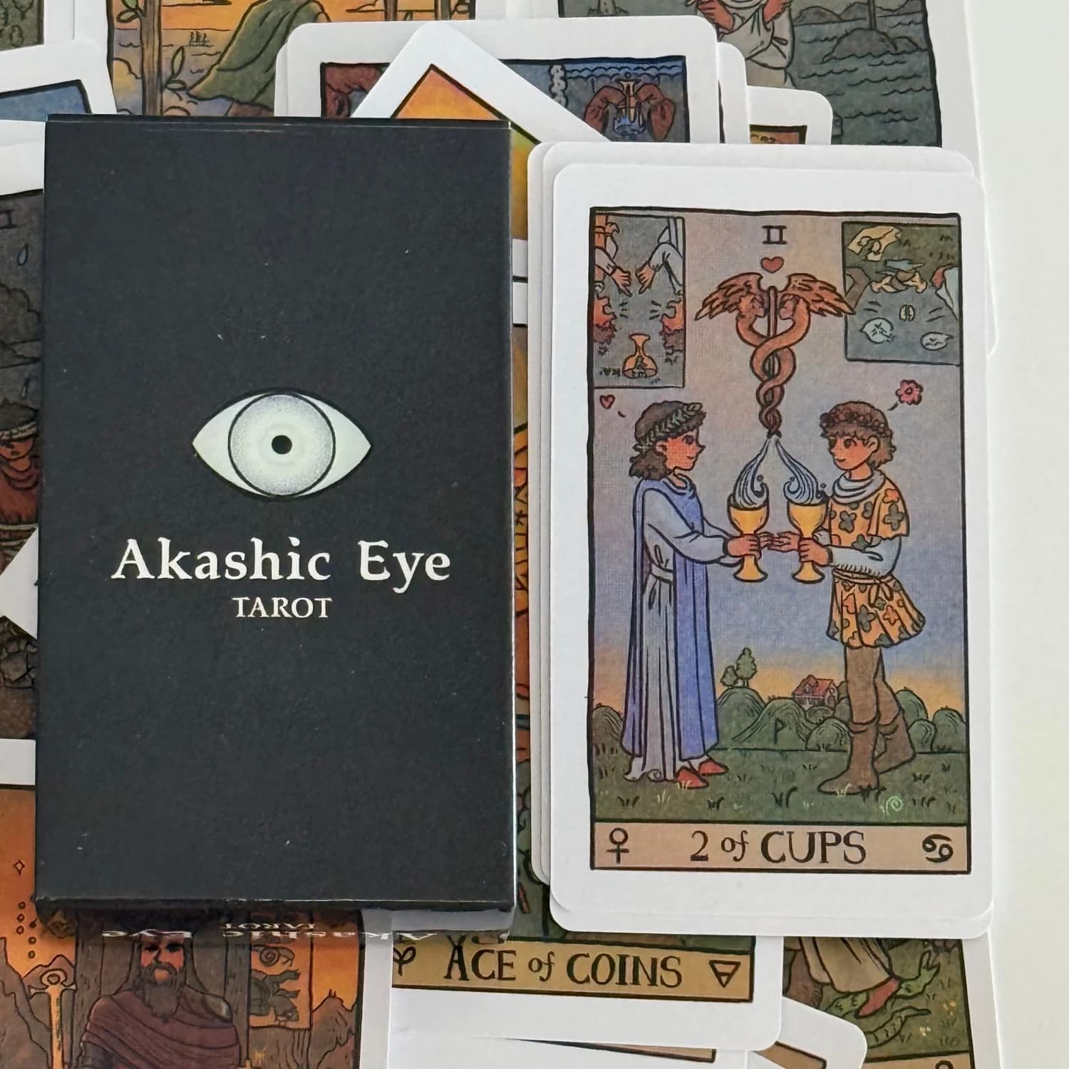 Mazzo di carte dei tarocchi Akashic Eye da 78 pezzi per principianti, gioco da tavolo per divinazione del destino, gioco da tavolo per feste