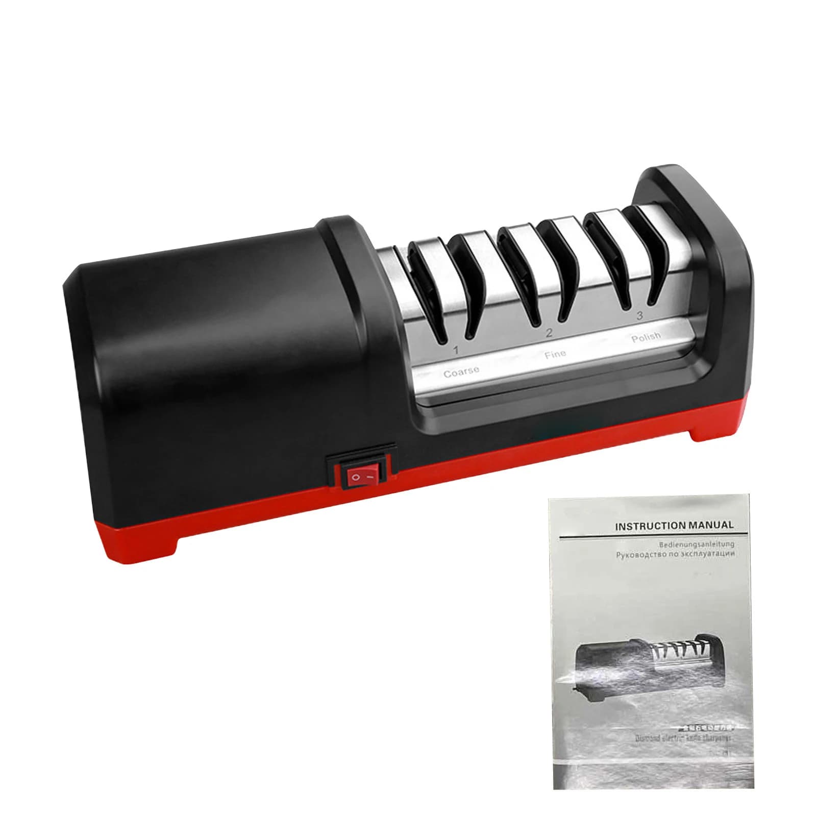 3 Stage Electric Sharpener with Angle Guide, Professional Metal Knife Sharpener and Kitchen Ceramic