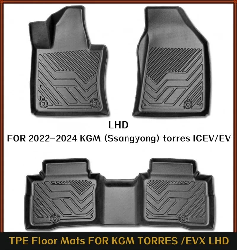 TPE mats for SsangYong Torres/EVX LHD 2022-2024 KGM | Customized waterproof car accessories