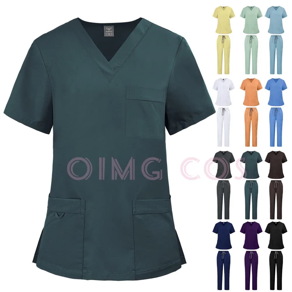 Quick-drying elasticity Scrubs Uniforms Medical Jogger Set Nurses Accessories Dental Clinic Pet Grooming Scrub Top Pants