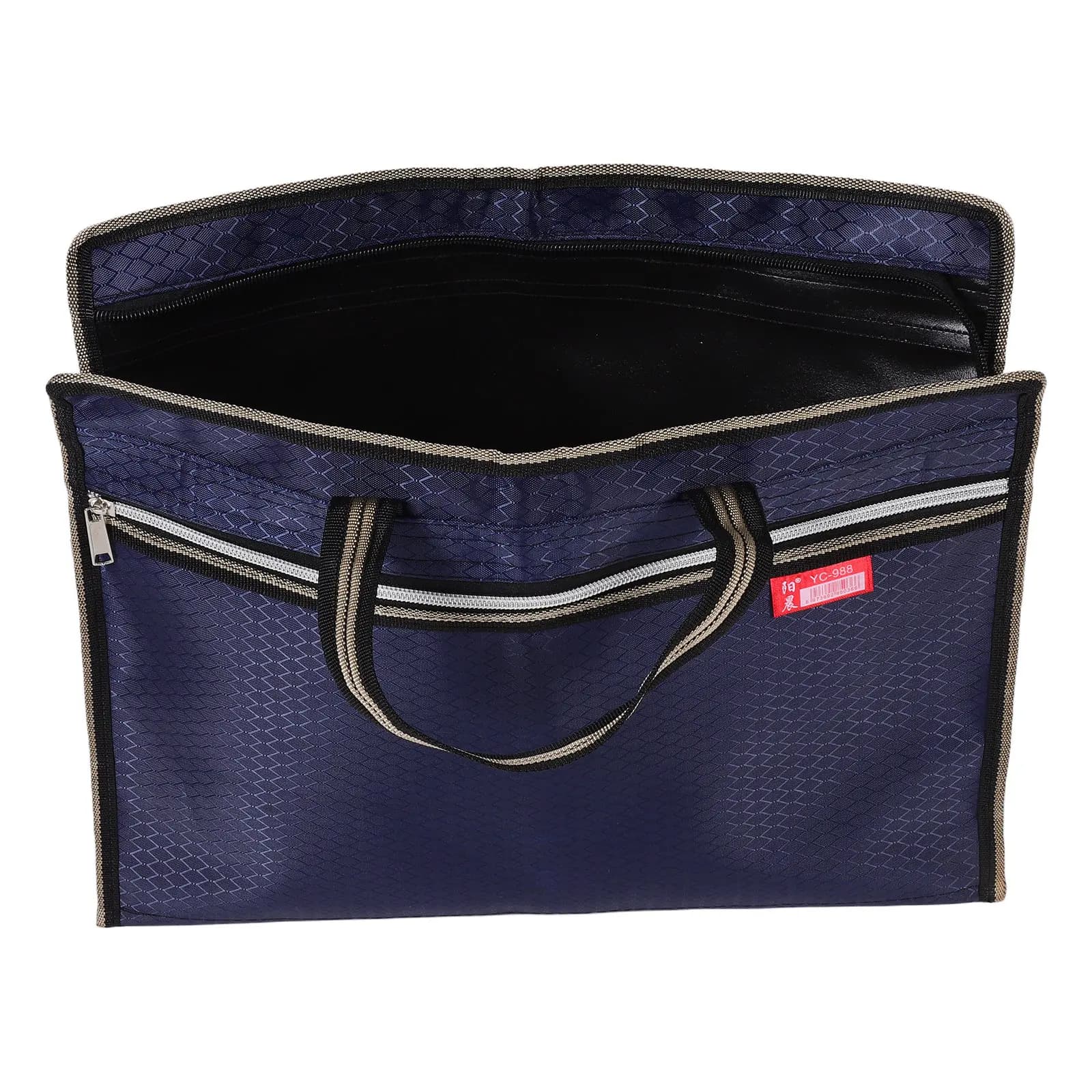 Borsa Portadocumenti in Tessuto Oxford Impermeabile con Cerniera, Organizer Portatile per Documenti e Laptop