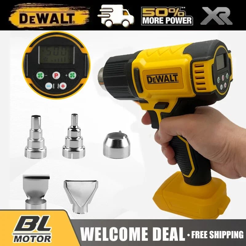 Pistola Termica a Batteria DEWALT, Strumento Elettrico per Termoretrazione, Pistola ad Aria Calda, Asciugatore d'Aria, Soffiatore Termico per Batteria DEWALT