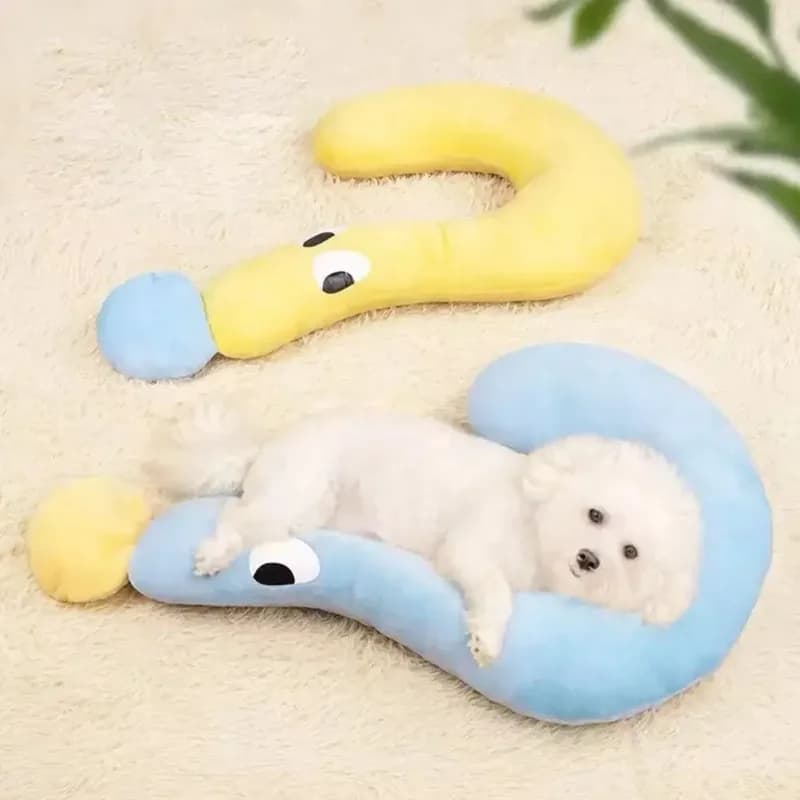 Simpatico cuscino per animali domestici, protezione per il collo a forma di U, sonno profondo per cuccioli, gattini, cuscino per cani, gatti, poggiatesta, cuscino per dormire, forniture per animali domestici