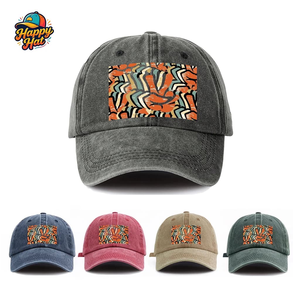 Vintage Peace Sign Printed Women's Casual Baseball Cap, Street Style Sun Hat for Summer Beach Daily Wear