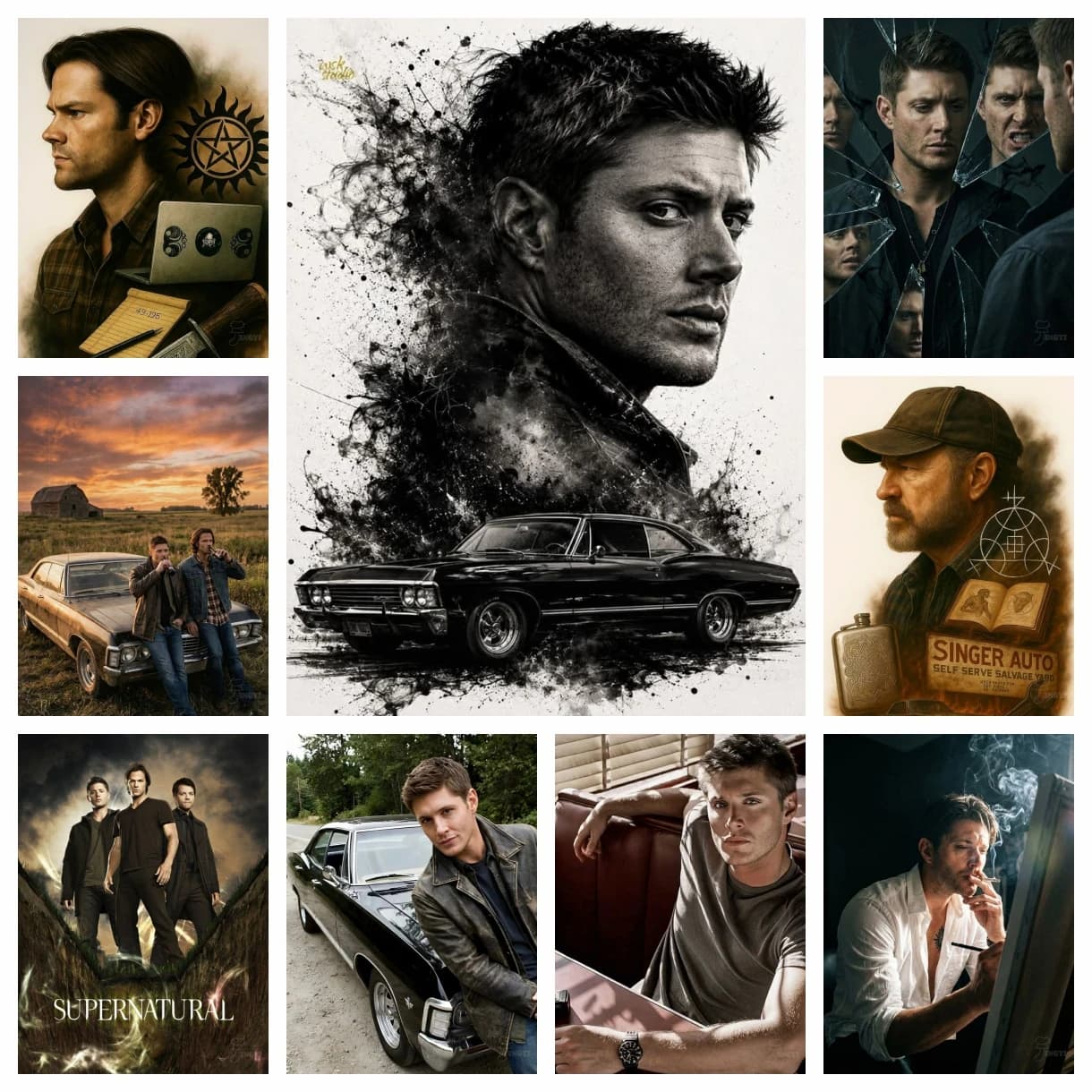 Supernatural Diamond Painting Kit Popular TV Series 5D DIY Diamond Embroidery Cross Stitch Handmade Art Gift Crafts Home Decor