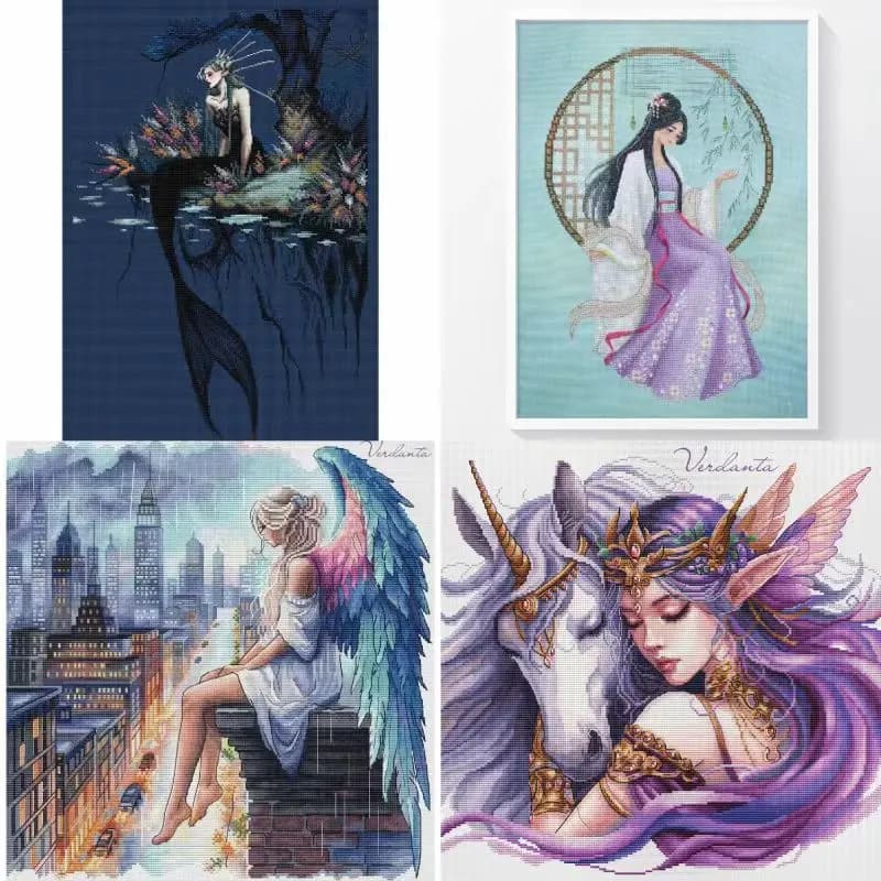 16324 Cross Stitch ONLY FLOSS NO FABRIC NOT Cross-stitch Kit Embroidery Needlework WITHOUT Fabric Homfun Painting Crossing