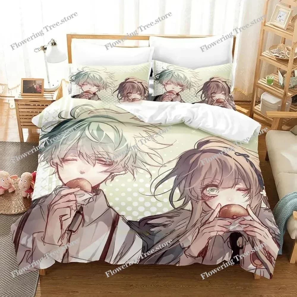 Set di Biancheria da Letto Anime Game Collar X Malice Stampato in 3D, Copripiumino, Set Letto, Federe, Piumino, Misure King e Queen per Ragazzi e Adulti