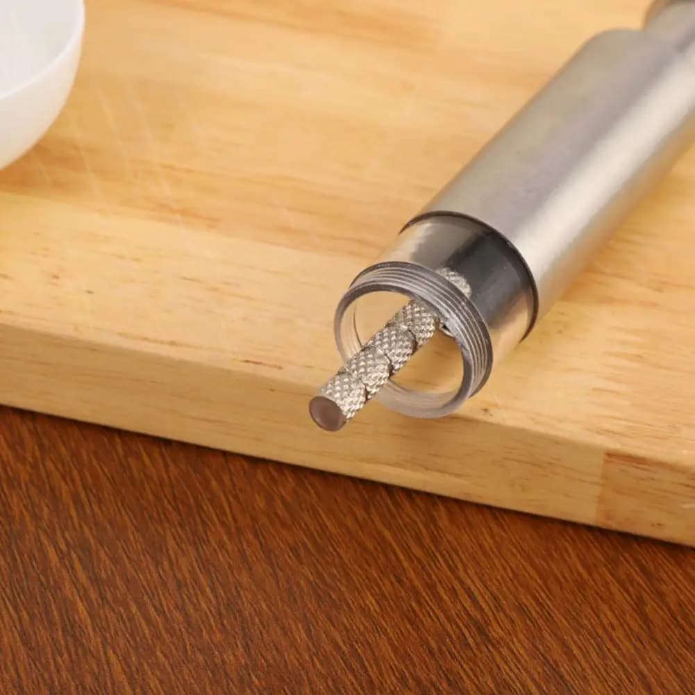 User-friendly Salt Pepper Grinder Stainless Steel Salt Pepper Grinder Set Refillable Thumb Pump Spice Mill Modern Push Button