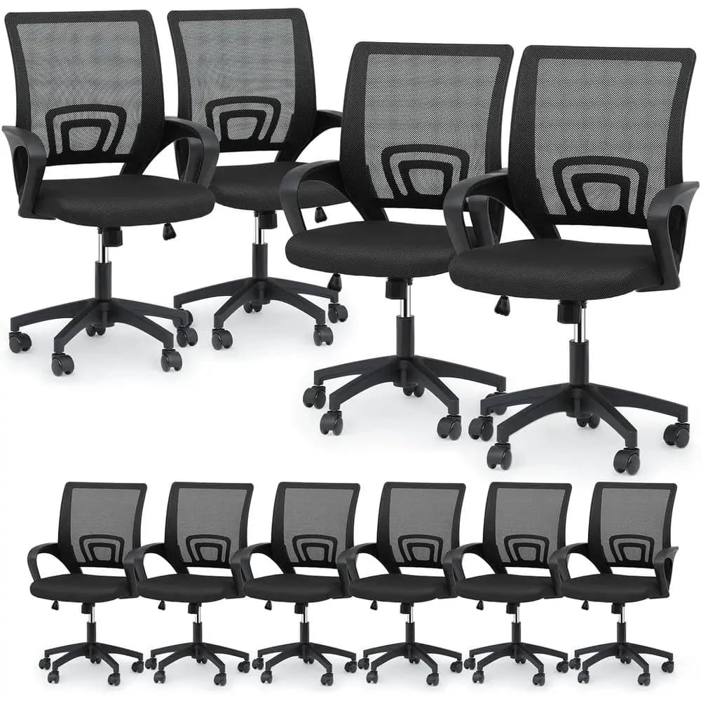 Mesh Ergonomic Office Chair, Adjustable Swivel Desk Chair with Lumbar Support for Work, Study, or Gaming, Breathable Backrest, S