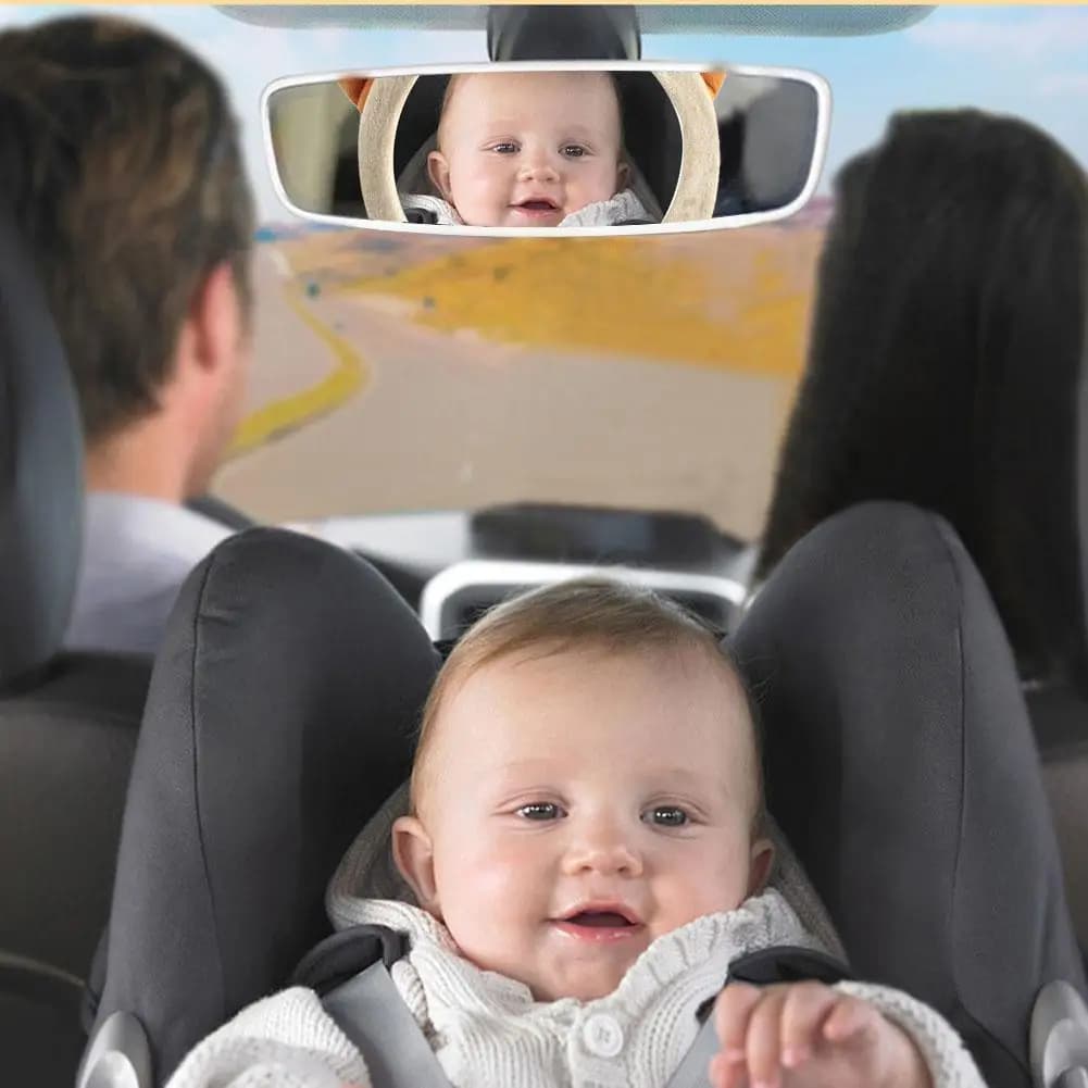 Cartoon Bear Adjustable Baby Car Back Seat Mirror Kids Safety View Monitor