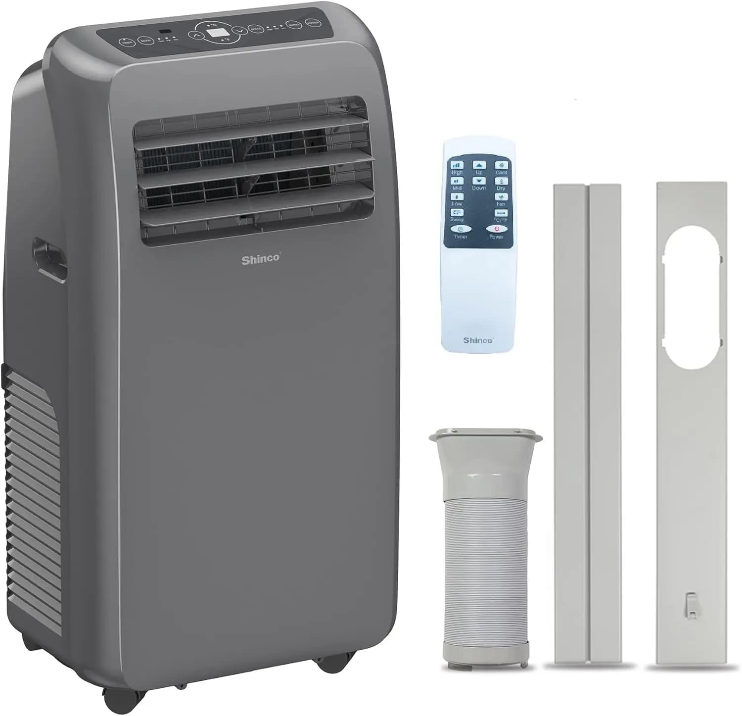 Portable Air Conditioner 10,000 BTU - 3-in-1 Cool, Dehumidifier & Fan for Spaces Up to 400 sq ft, Includes Remote Control & 24-Hour Timer, Compact AC Unit for Bedroom/Office, Gray