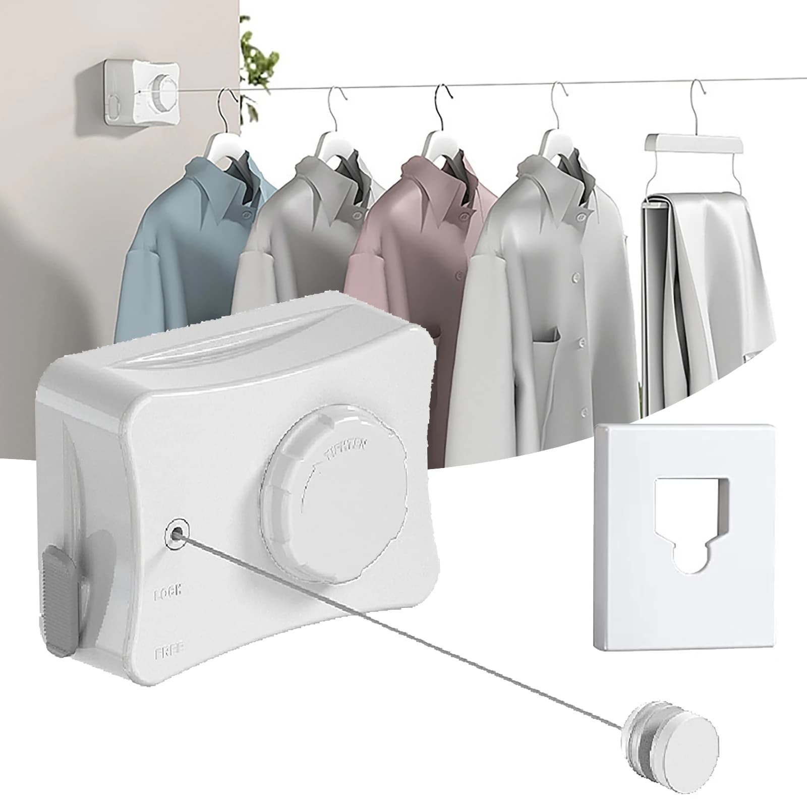 Retractable clothes rack Dryer Clothes rack without punching 20 kg Telescopic stretcher in steel wire