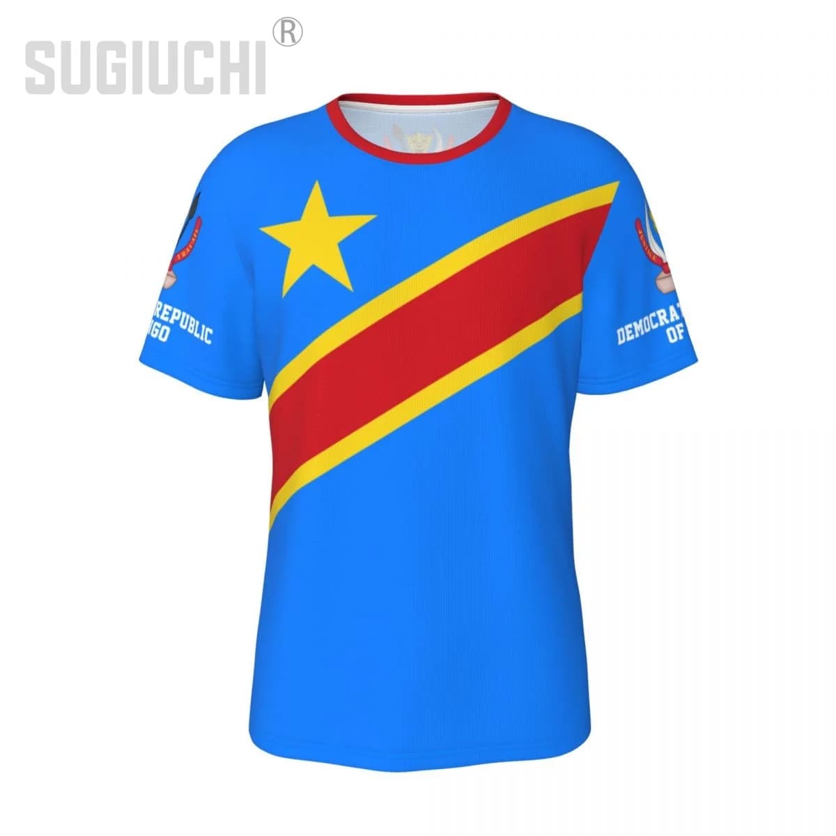 T-shirt unisex nazione Repubblica Democratica del Congo Bandiera T-shirt jersey per uomo Donna Calcio Appassionati di calcio Regali Abiti personalizzati