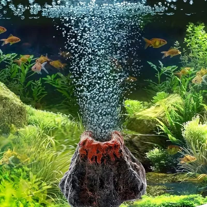 Volcanic Bubble Stone for Aquariums, No Batteries Needed, Enhances Oxygen and Decor, Perfect for Small Fish Tanks