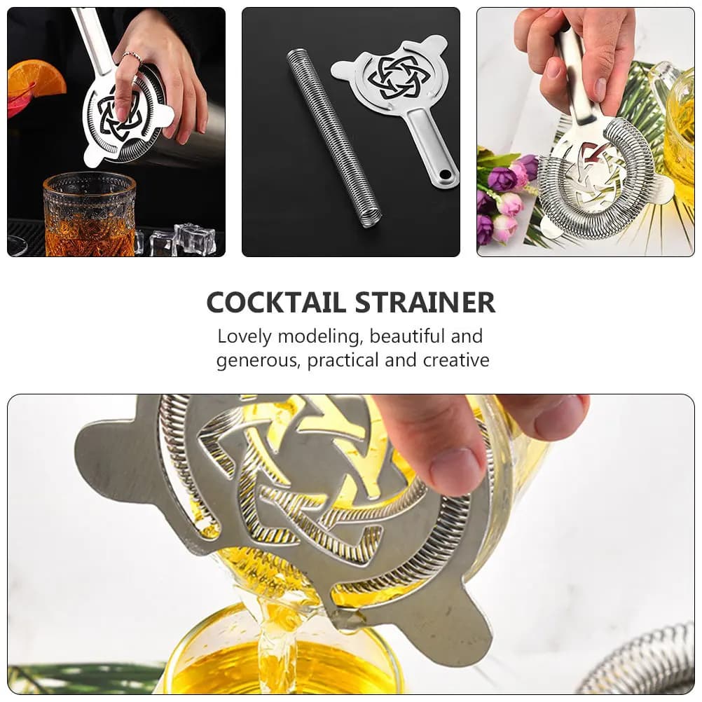 Colino per Cocktail in Acciaio Inox, Filtro per Ghiaccio, Accessorio da Bar per Shaker, Strumento Professionale per la Preparazione di Bevande