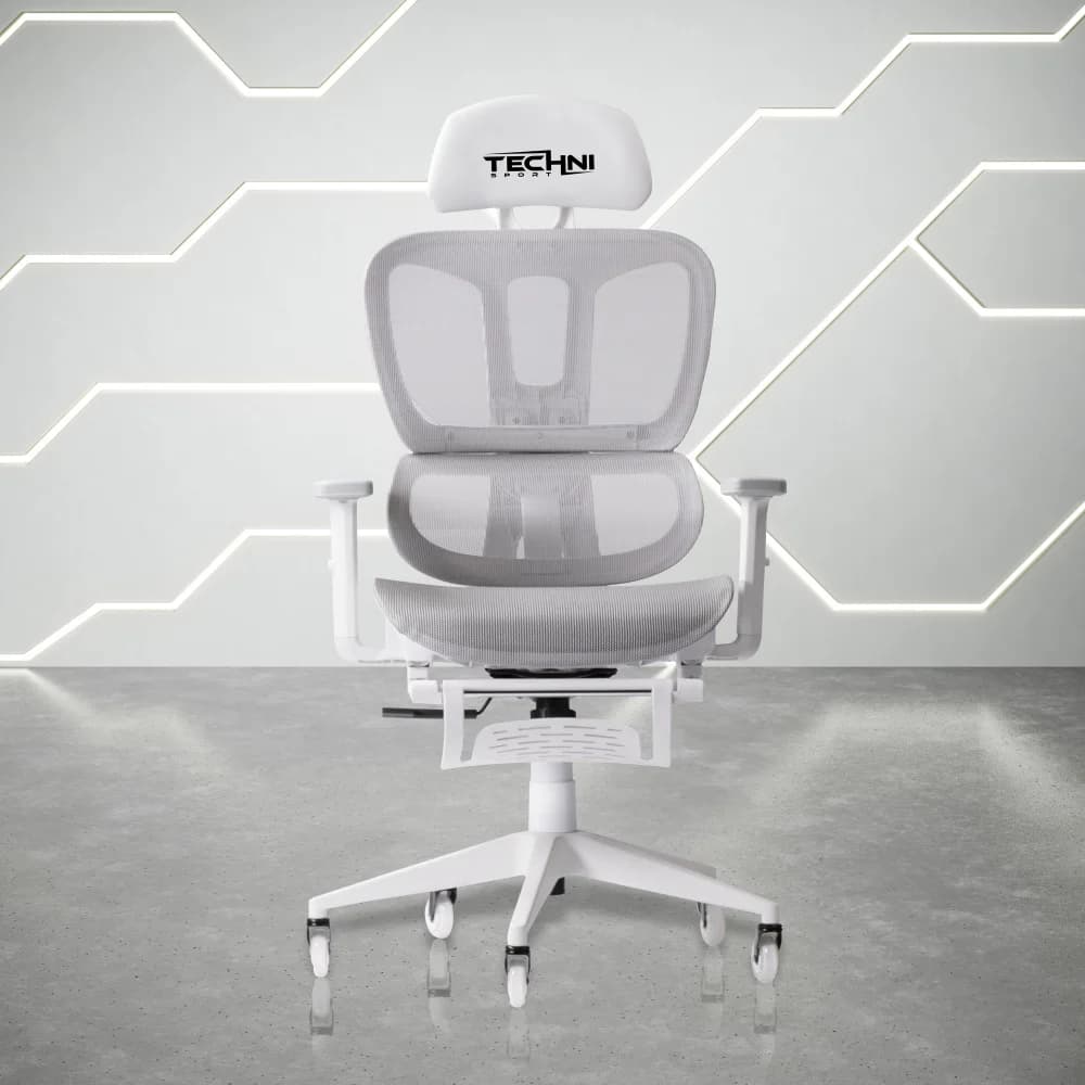 Sedia da gaming Techni Sport AIRFLEX2.0 in rete bianca