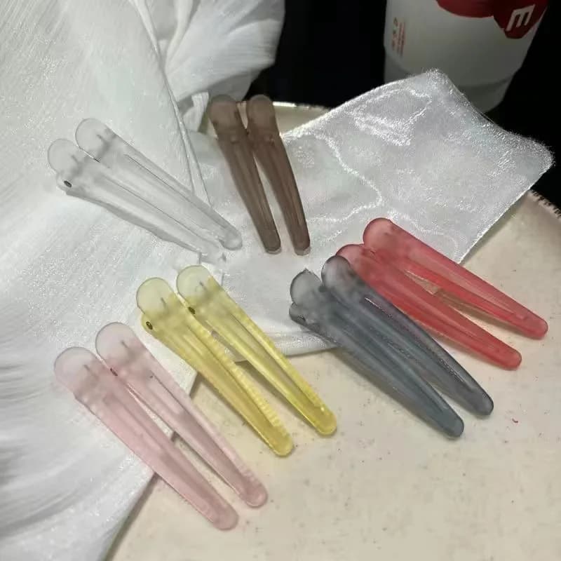 2 Pz/lotto 7.5 centimetri di Plastica Colori Della Caramella Parrucchiere Duckbill Clip Forcelle Cura Dei Capelli Morsetti Per Capelli Strumenti Per Lo Styling Salone Professionale