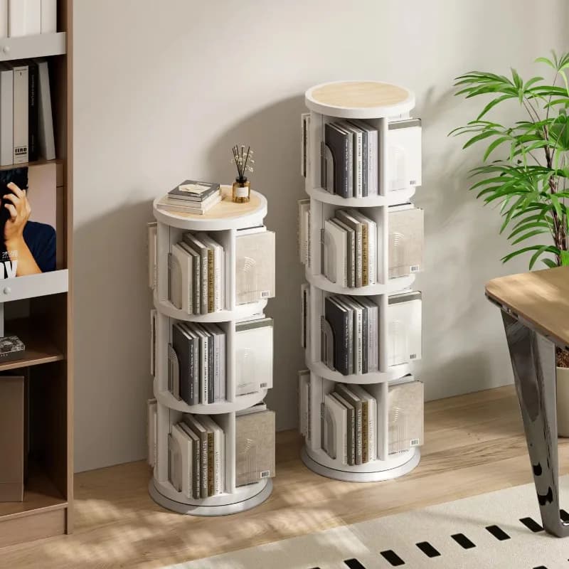 Scaffale per libri rotante Organizzatore mobile per camera dei bambini Scaffale per libri bianco impilabile per sala giochi Asilo nido o soggiorno