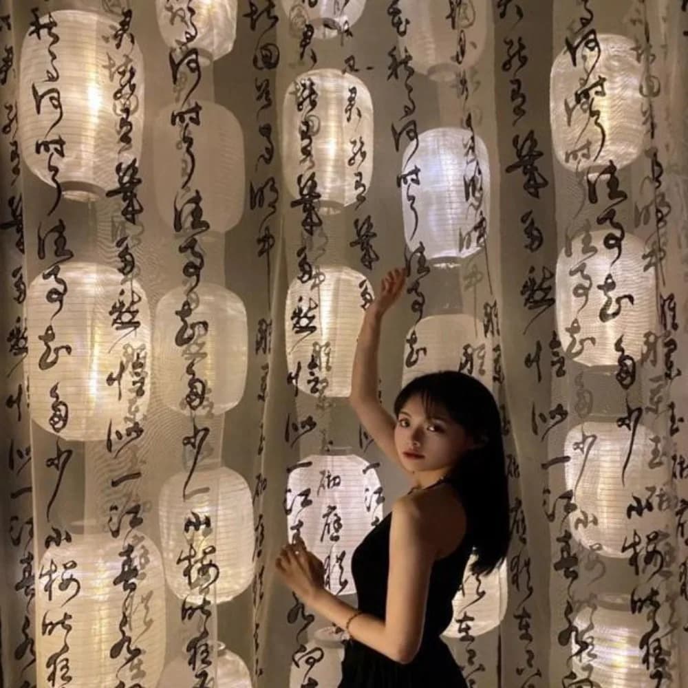 3 Colors Chinese Calligraphy Curtain Retro Window Tulle Photography Backdrop Ancient Style Chinoiserie Calligraphy Hanging Cloth