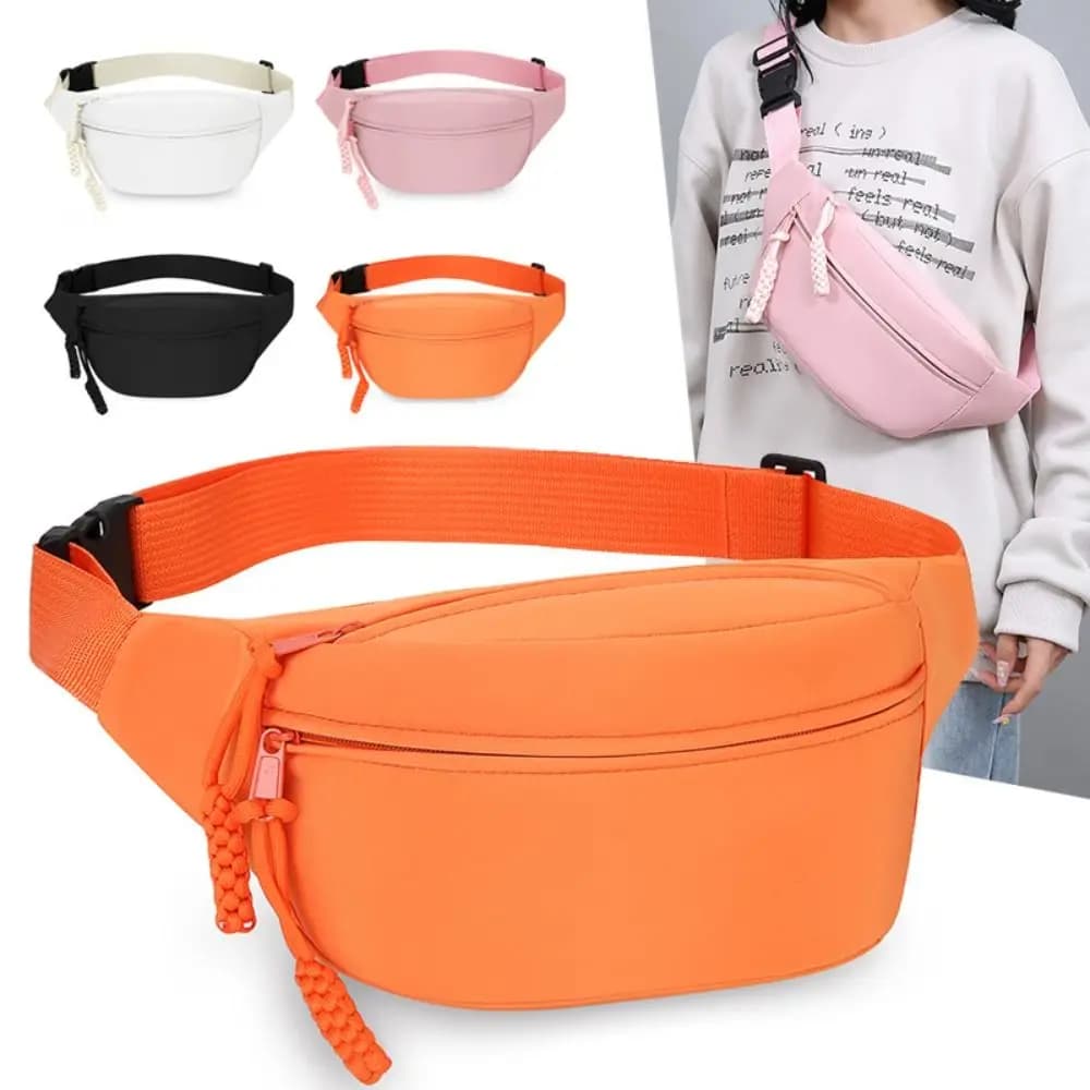 Oxford Cloth Women's Chest Bag Multi Pocket Adjustable Strap Crossbody Bag Lightweight Quick Release Buckle Running Belt Bags
