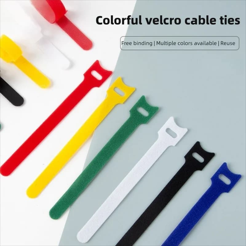 Durable Soft Nylon Releasable Cable Ties Reusable Velcro Organizer Strap Self-Adhesive Tapes for Cable Management