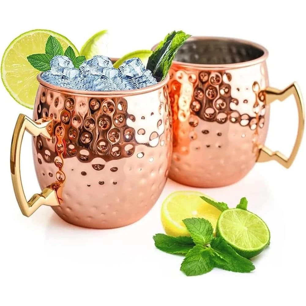 Tazze Moscow Mule in rame con rivestimento in acciaio inossidabile 304, perfette per vino, birra, bevande fredde, bar, feste, regali