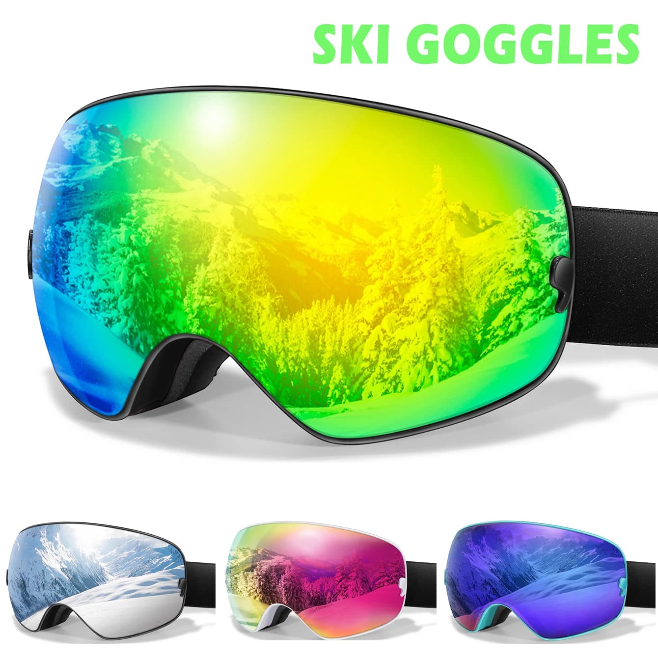 Occhiali da sci antiappannamento con lenti per uomo donna - Sci Snowboard Sport all'aria aperta Protezione UV