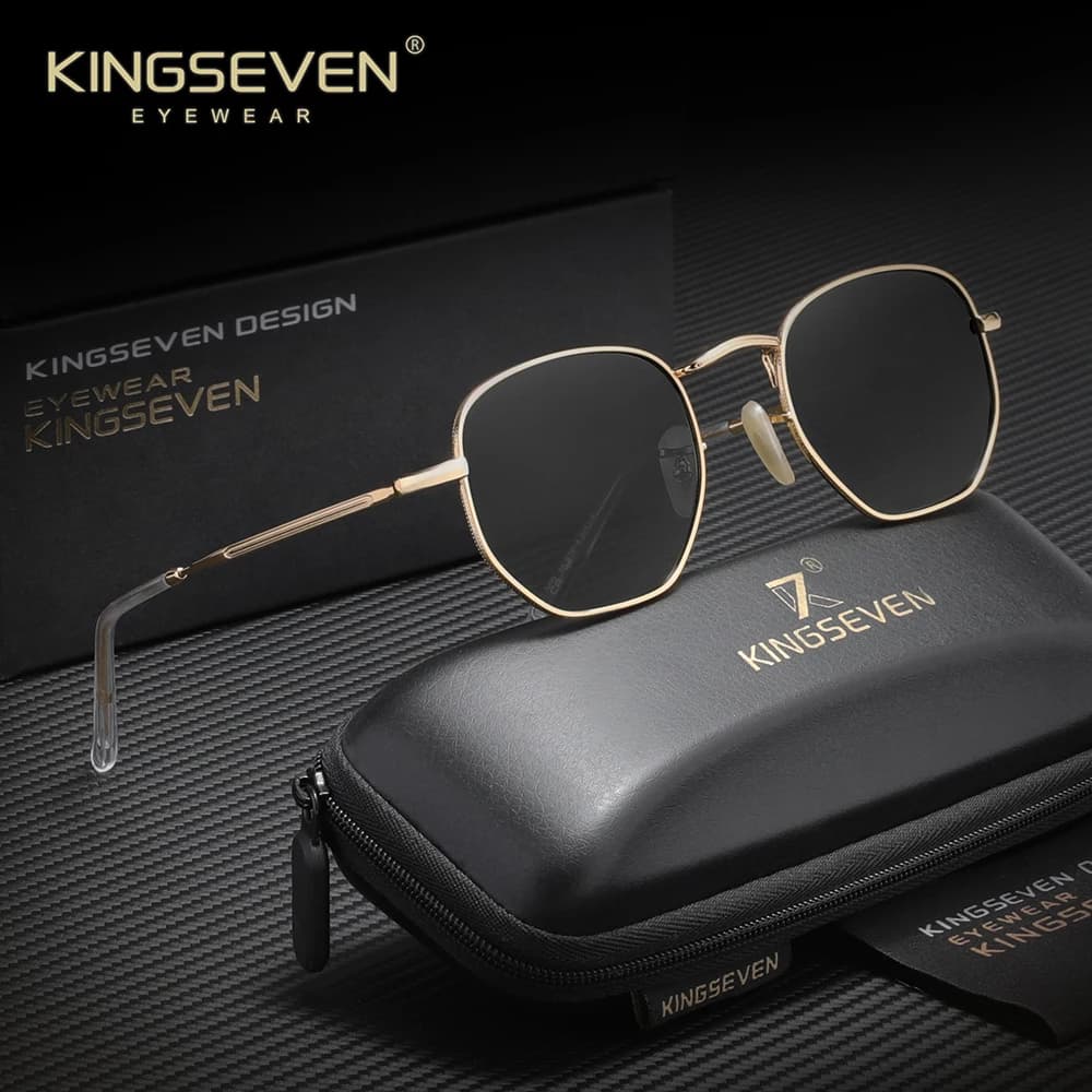 KINGSEVEN Original Trendy Polygon Sunglasses Men Women Polarized UV400 Protective Glasses Round Frame Outdoor Causal Eyewear