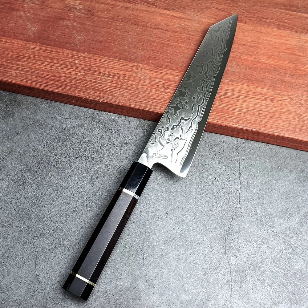 Kiritsuke knife 8 inch 73 layers Damascus VG10 Stainless steel blade Sharpened Chef Slicing Mannaia BBQ Japanese kitchen knives Ebony handle