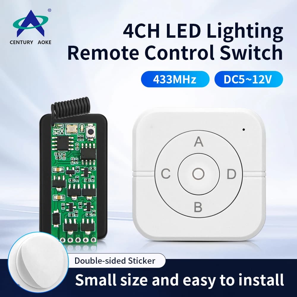 DC5V 6V 9V 12V 4 CH canale Micro rf interruttore di telecomando senza fili per fotocamera/motore piccolo/batteria/serratura elettrica/led
